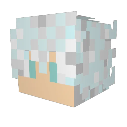 Loulbbt Minecraft avatar head, 3D render