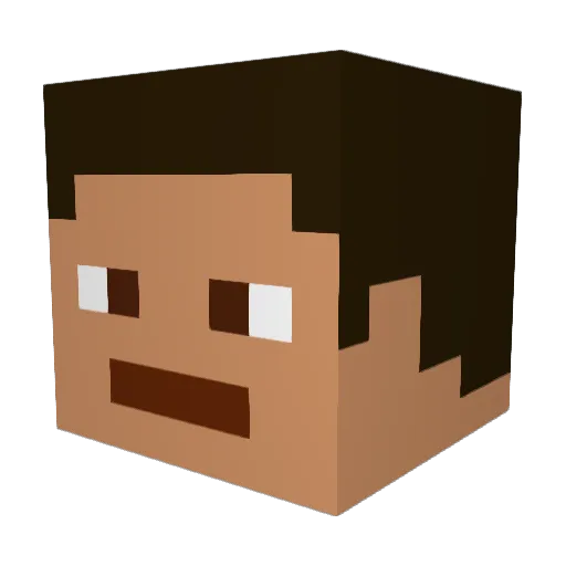 Loulou2414 Minecraft avatar head, 3D render