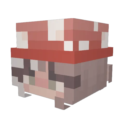 Louloupee Minecraft avatar head, 3D render