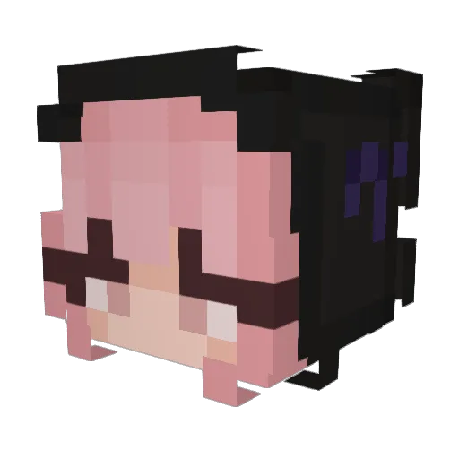 Louloute62 Minecraft avatar head, 3D render