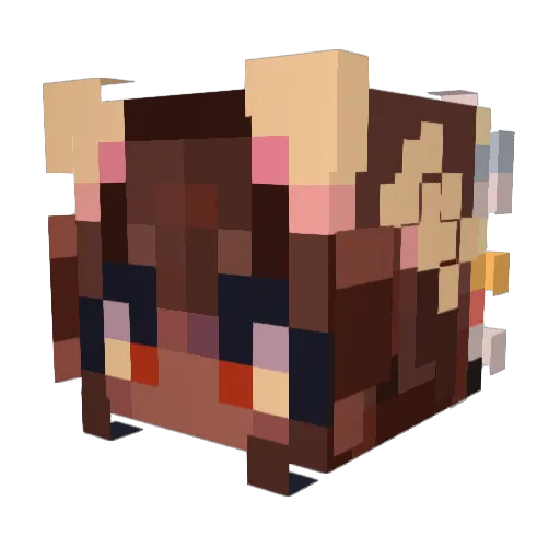 Loulovte Minecraft avatar head, 3D render