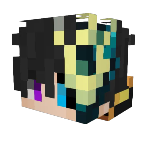 Loumanhu Minecraft avatar head, 3D render