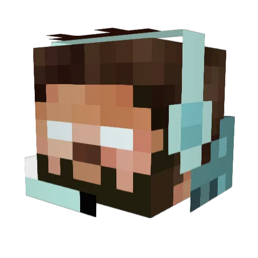Loumeister Minecraft avatar head, 3D render