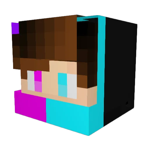 LoumiLone Minecraft avatar head, 3D render