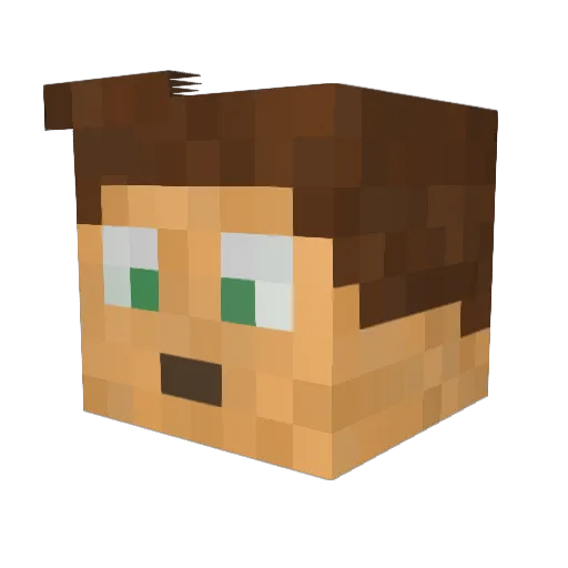 Loumoss Minecraft avatar head, 3D render
