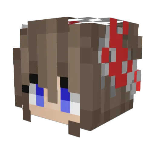 Lounnie Minecraft avatar head, 3D render