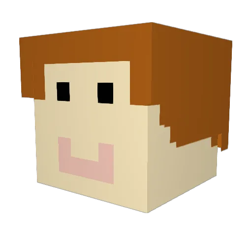 Loupatastic Minecraft avatar head, 3D render