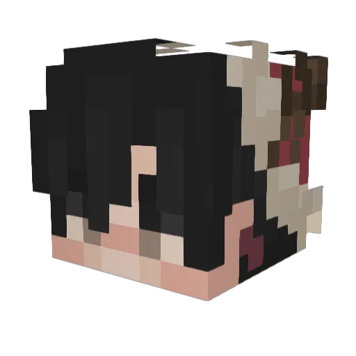 Loupgameuse Minecraft avatar head, 3D render