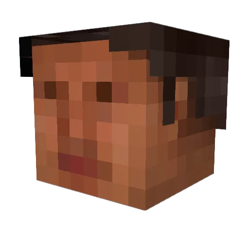 Loupods Minecraft avatar head, 3D render