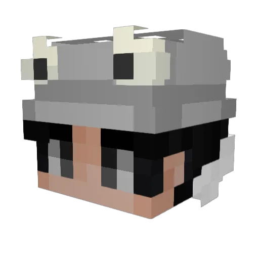Louqe Minecraft avatar head, 3D render