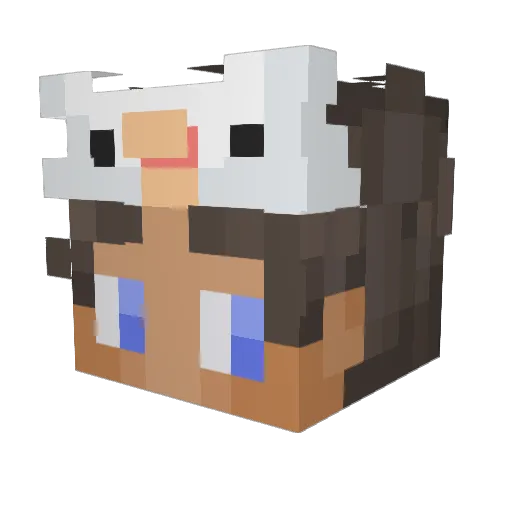 Loursblan Minecraft avatar head, 3D render
