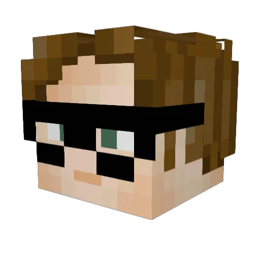 Lousen Minecraft avatar head, 3D render