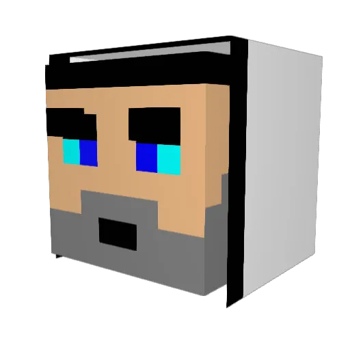 Loustikk Minecraft avatar head, 3D render
