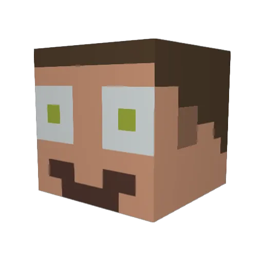 Louttox Minecraft avatar head, 3D render