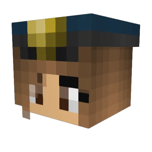 Louuix Minecraft avatar head, 3D render