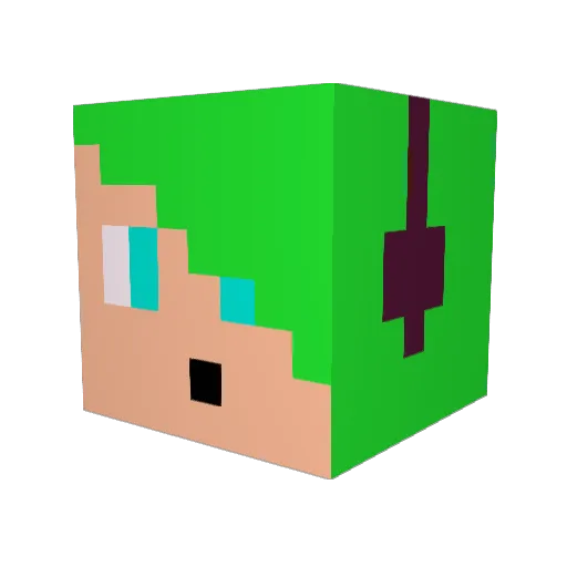 Louvee Minecraft avatar head, 3D render