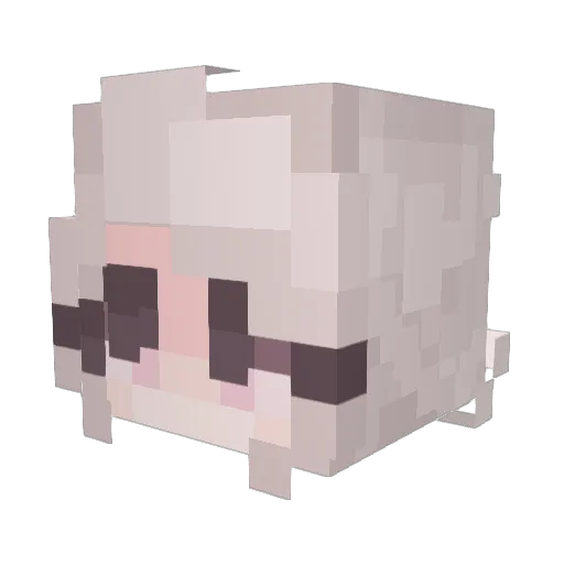 Louwyu Minecraft avatar head, 3D render