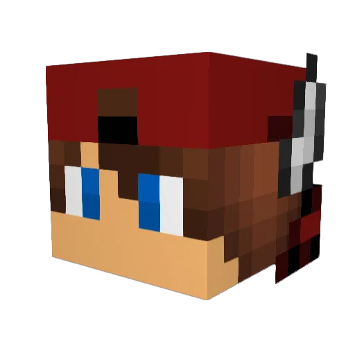 Louzade Minecraft avatar head, 3D render