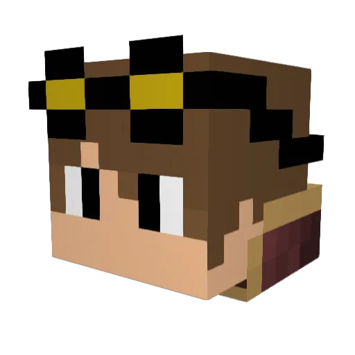 LovMaito Minecraft avatar head, 3D render