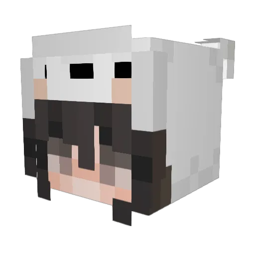 LovTea Minecraft avatar head, 3D render