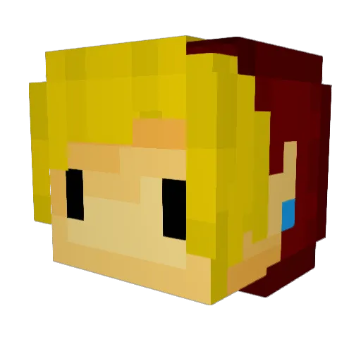 Lovadev Minecraft avatar head, 3D render