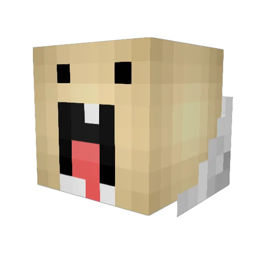 Lovadina Minecraft avatar head, 3D render
