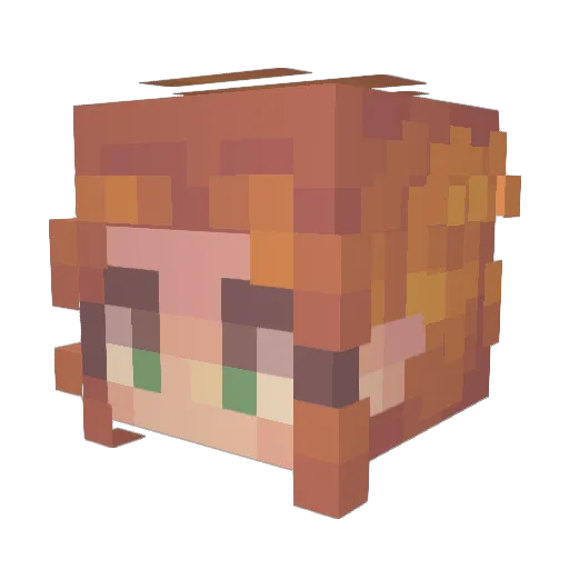 Lovaliy Minecraft avatar head, 3D render