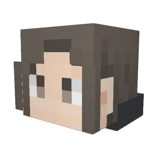 LoveAiC Minecraft avatar head, 3D render