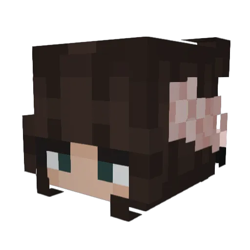 LoveAngels Minecraft avatar head, 3D render