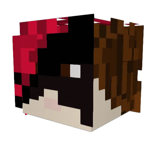 LoveBooshka Minecraft avatar head, 3D render