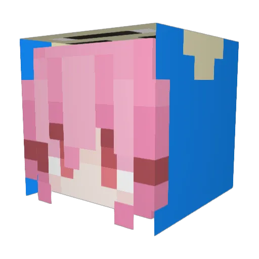LoveDebDeb Minecraft avatar head, 3D render