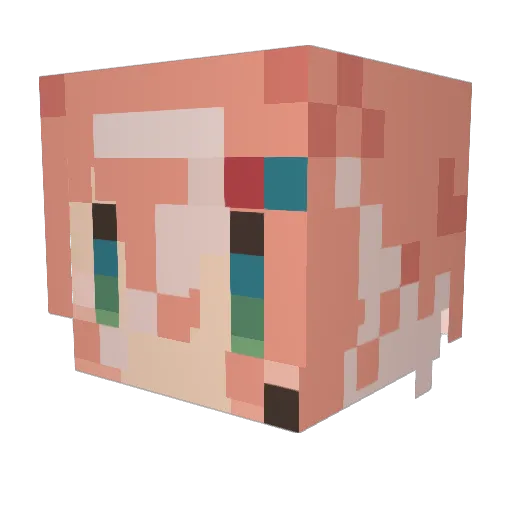 LoveFrisky Minecraft avatar head, 3D render
