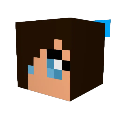 LoveGabbie Minecraft avatar head, 3D render