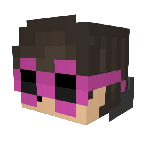 LoveLas Minecraft avatar head, 3D render