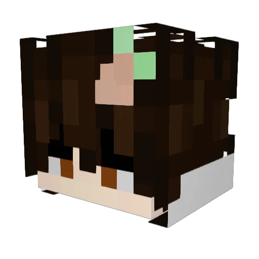 LoveLoq Minecraft avatar head, 3D render