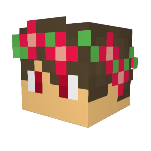 LoveMePls Minecraft avatar head, 3D render