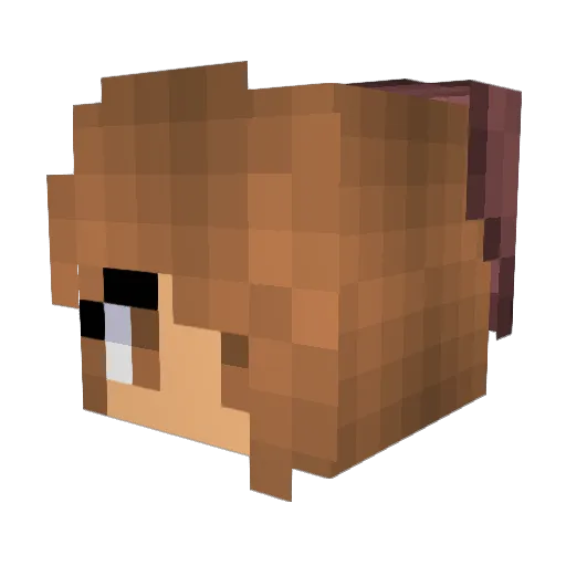 LoveNubi Minecraft avatar head, 3D render