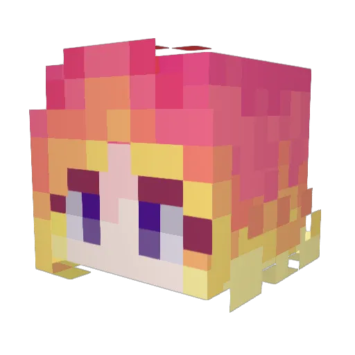 LoveSeek Minecraft avatar head, 3D render