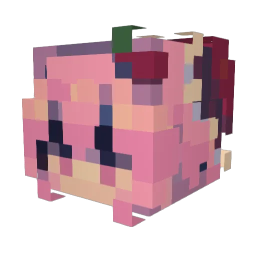 LoveSpookie Minecraft avatar head, 3D render