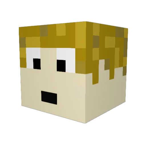LoveStrozsa Minecraft avatar head, 3D render