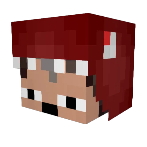 LoveXC Minecraft avatar head, 3D render