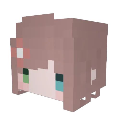 LoveYoyo_ Minecraft avatar head, 3D render