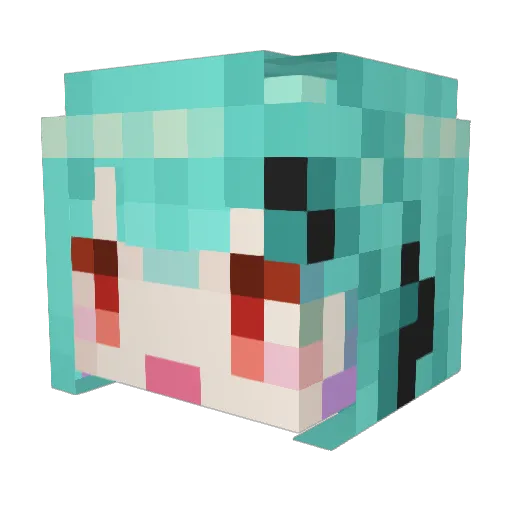 Love_miku Minecraft avatar head, 3D render