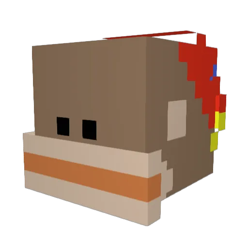 Love_won Minecraft avatar head, 3D render