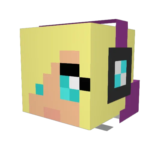 Lovebear44 Minecraft avatar head, 3D render