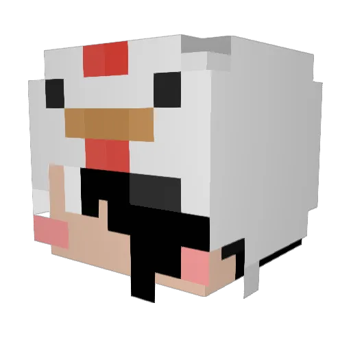 Lovebye Minecraft avatar head, 3D render