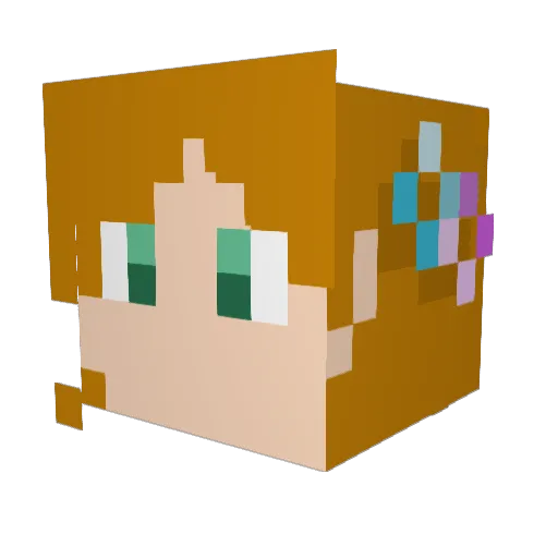 Lovedan Minecraft avatar head, 3D render