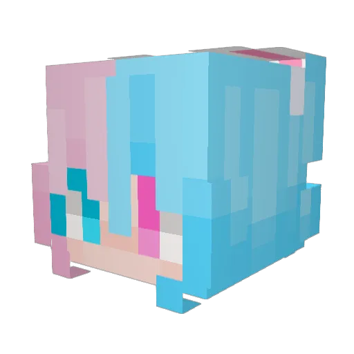 LoveliBunny Minecraft avatar head, 3D render
