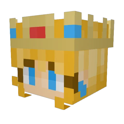 Lovelied Minecraft avatar head, 3D render