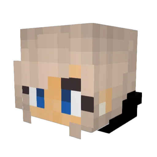 LovelyBeanie Minecraft avatar head, 3D render